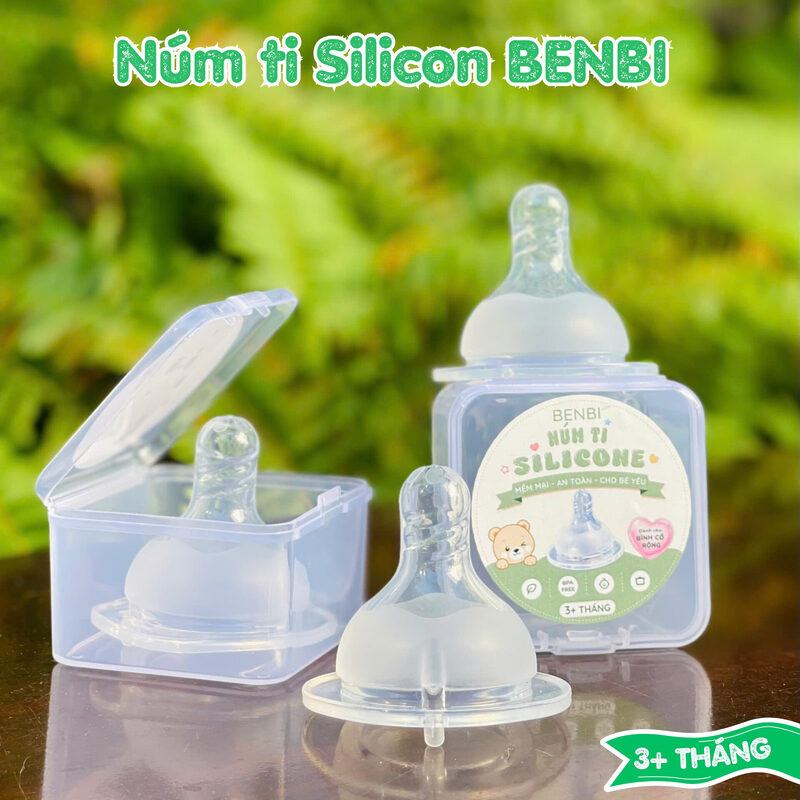 Núm Ti Silicone Cho Bình Cổ Rộng