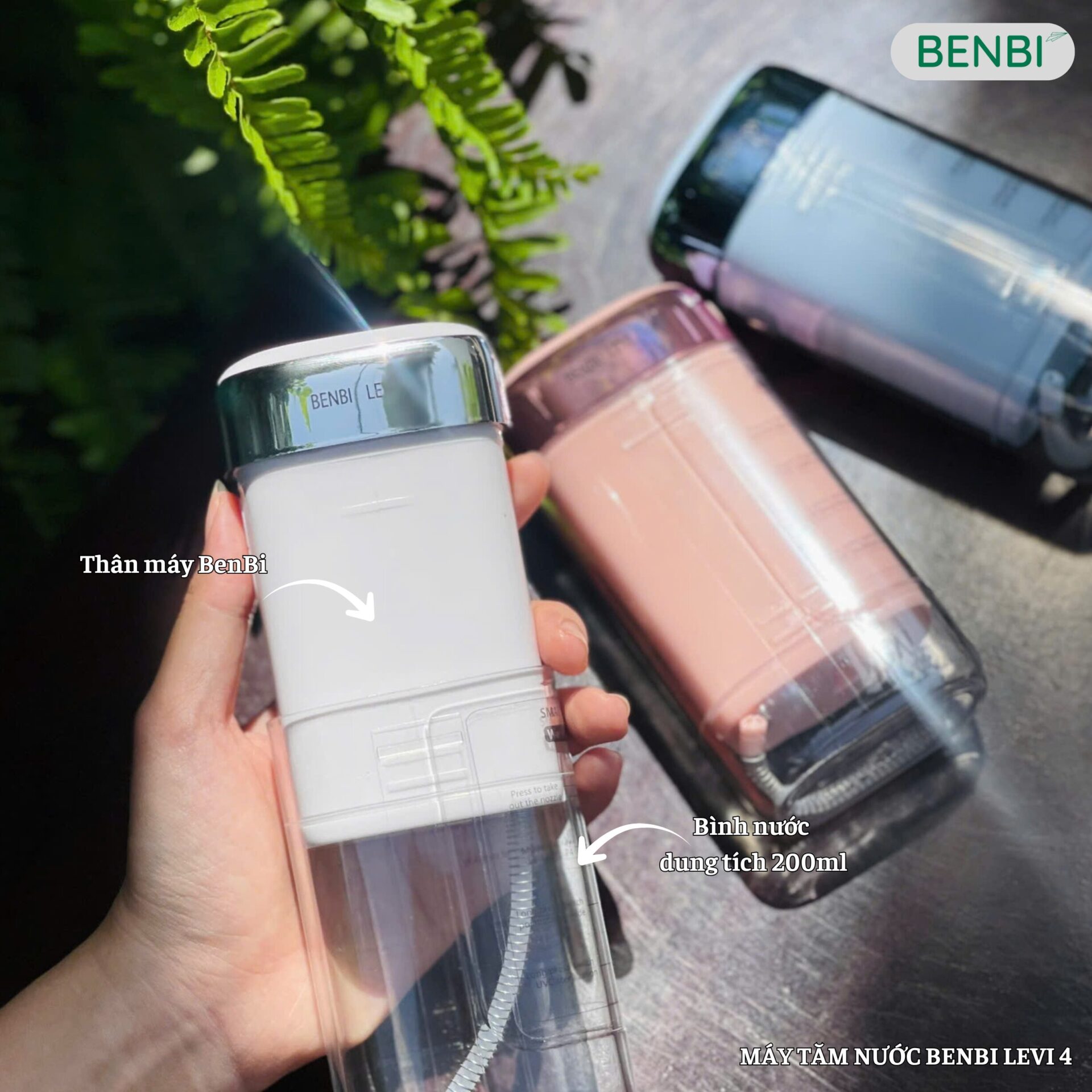 Thân máy và bình MÁY TĂM NƯỚC BENBI LEVI 4